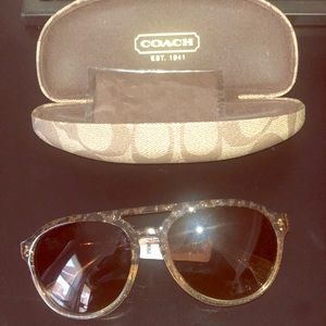 Brown sparkle Aviator Coach glasses
